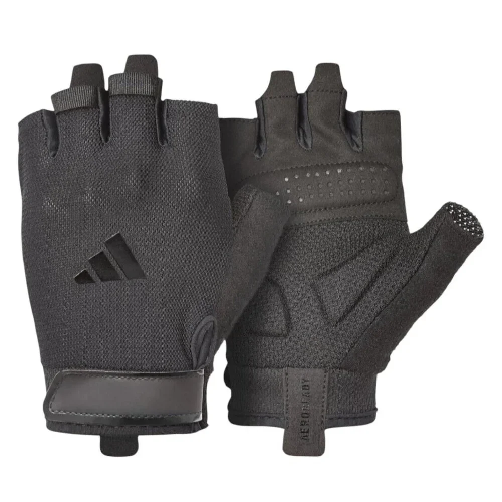 Adidas Size L Half Finger Weightlifting Gloves Gym Training AEROREADY NWT